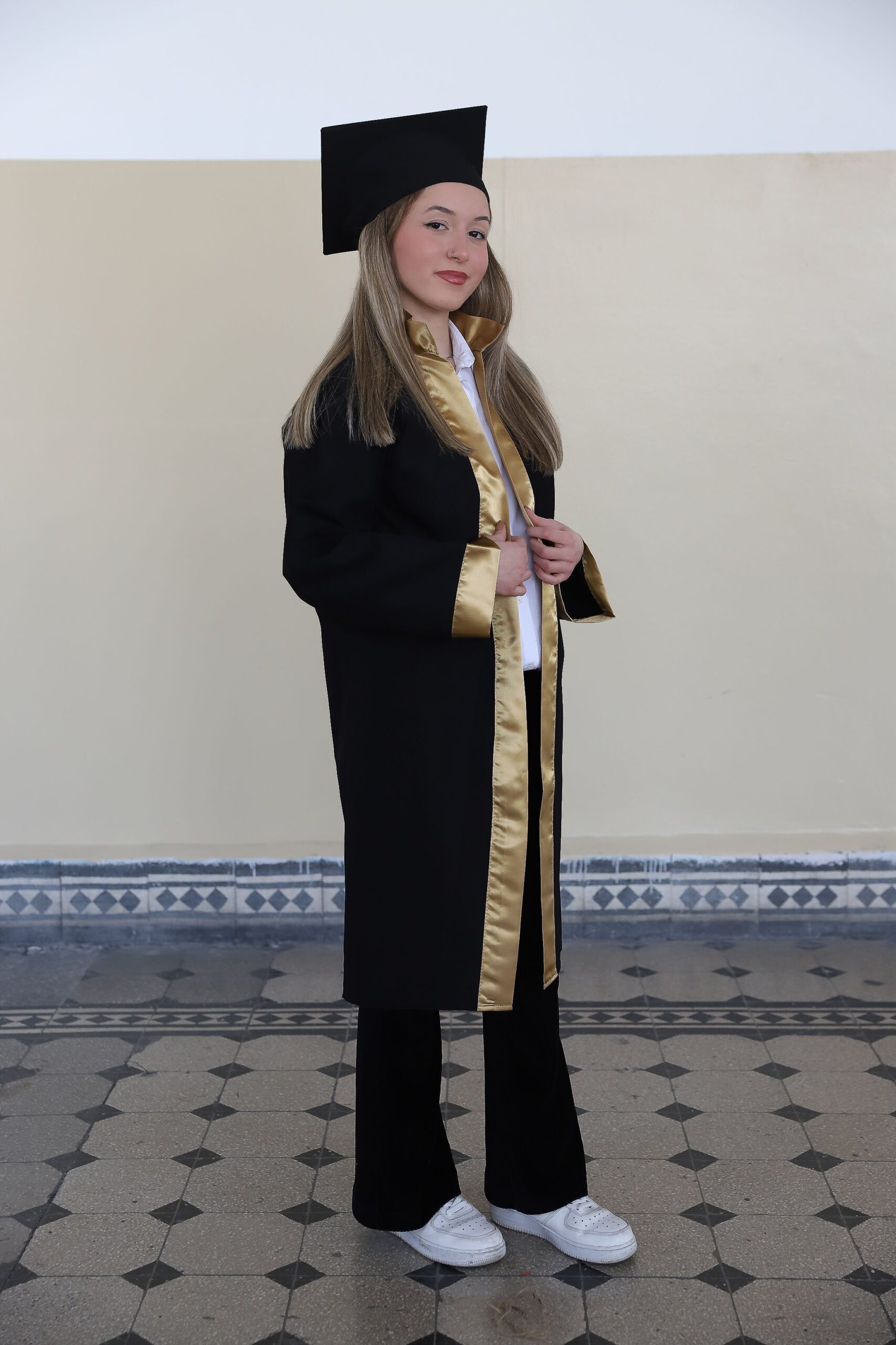 Lise Alpaka Klasik Siyah Sarı Garnili - Görsel 3